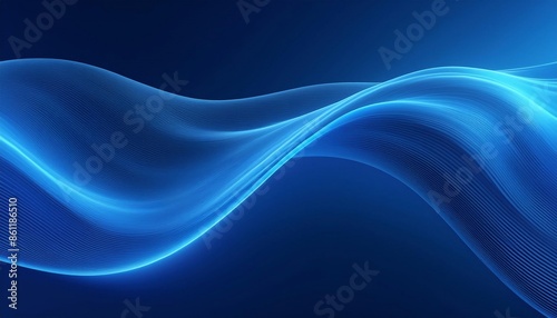 energy flow background; abstract wave shape in blue; 3d rendering
