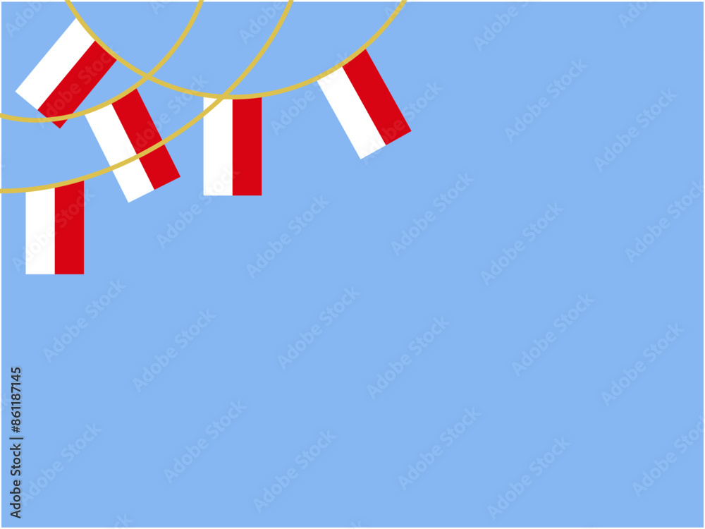 Fototapeta premium Red White Flag with Line