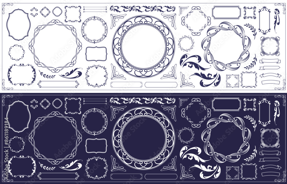 高級感のあるビンテージ調のフレームデザインセット