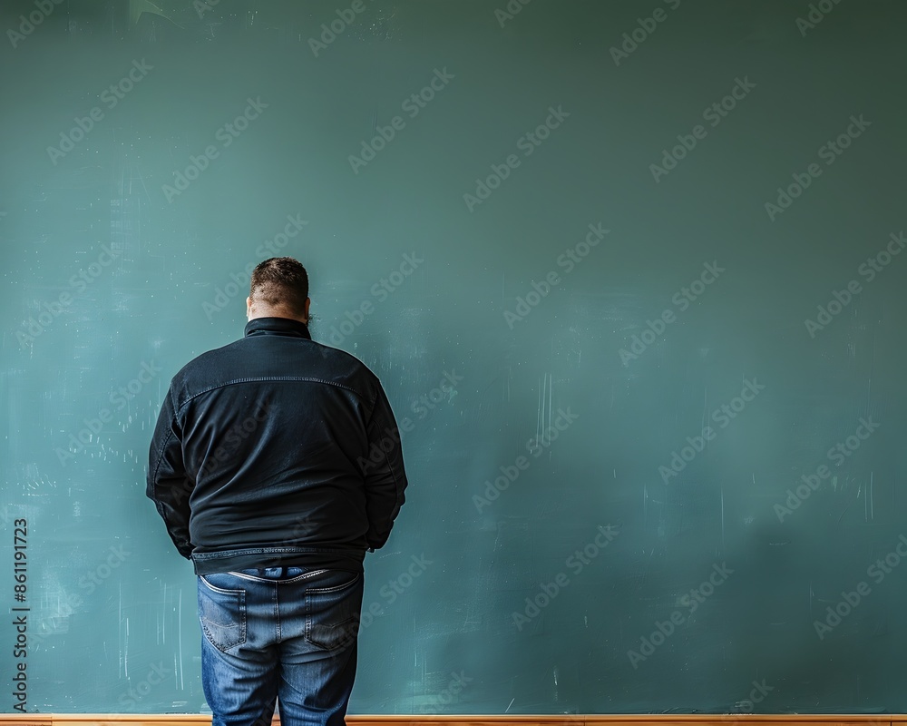 Overweight Man Attending a Motivational Seminar for Personal Growth and Overweight Man Attending a Motivational Seminar for Personal Growth and