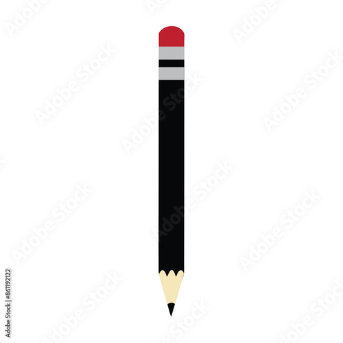 Pencil icon in flat style. Office supplies vector illustration on isolated background. Writing sign business concept.