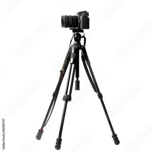 Portable camera stand for easy travel isolated on transparent background