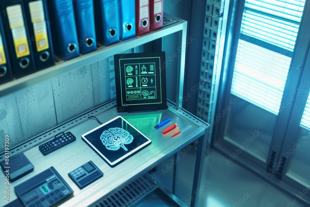 Lab Control Gui Modern Futuristic AI control panel in a high tech lab, highlighting the ...