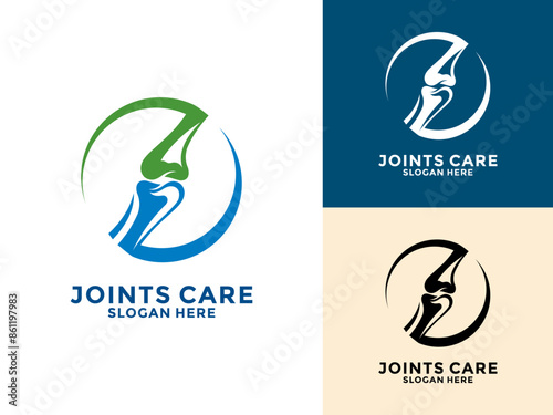 Joint bone logo vector, Bone Joint Logo designs concept, Knee Care logo template, Health Joints logo symbol icon