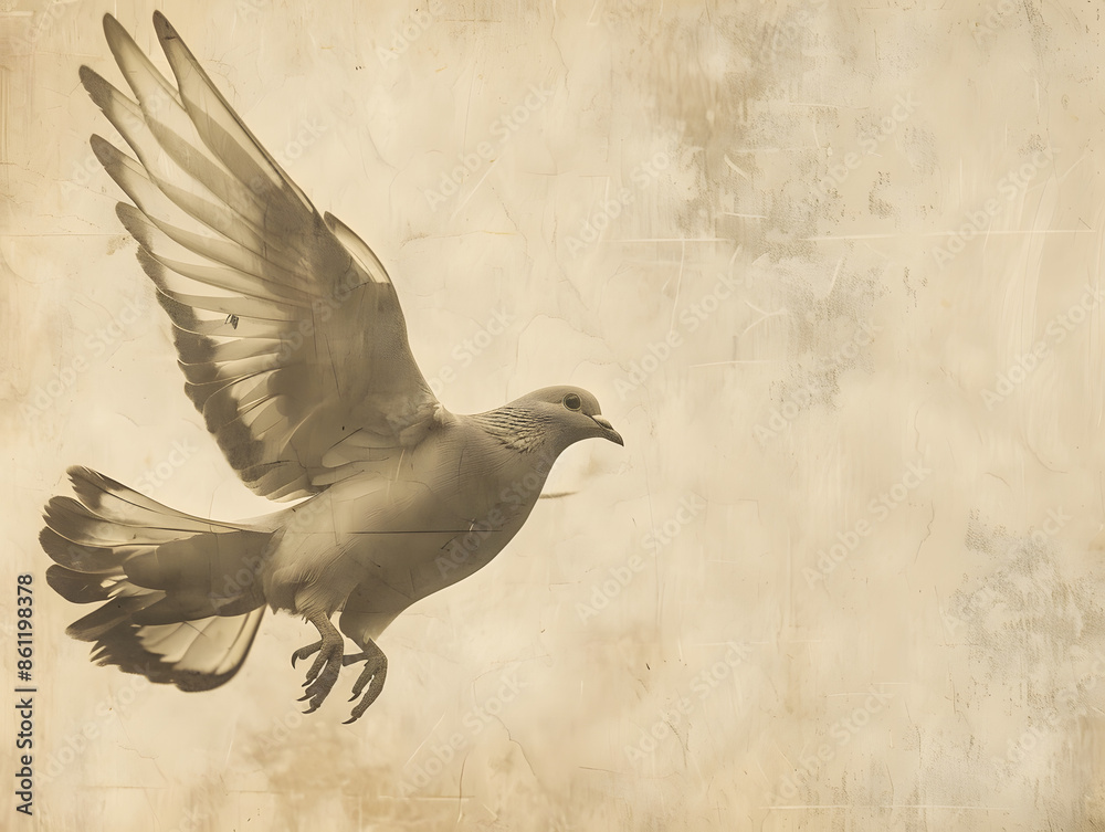 Fototapeta premium Graceful White Dove in Flight