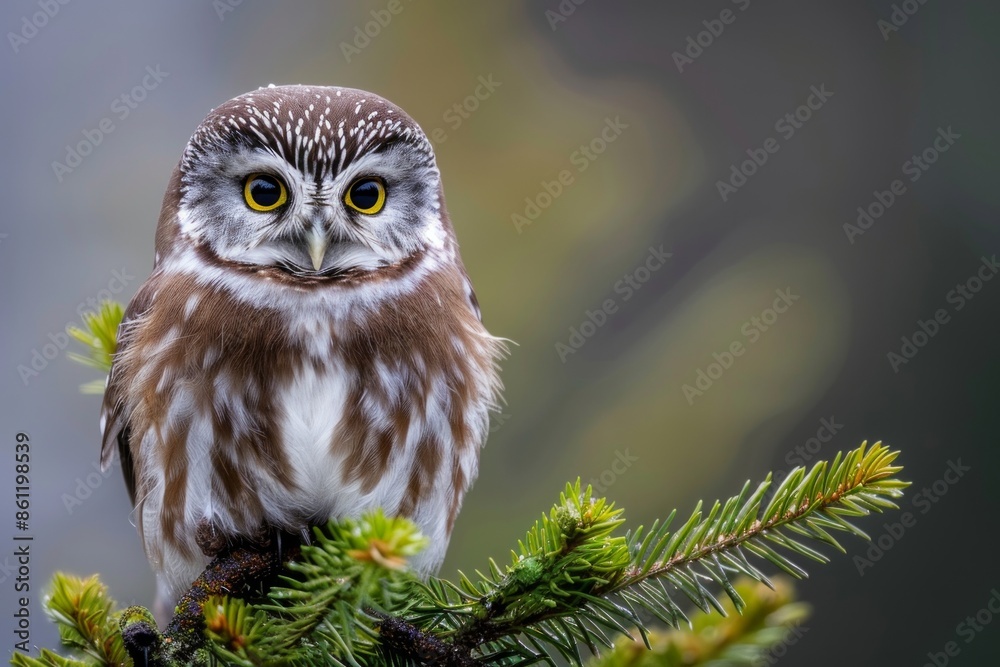 Washington, USA. The northern saw-whet is found in North America from southern Alaska down to Mexico. Their usual habitat is coniferous woodland. Washington, USA. The northern saw-whet is found in North America from southern Alaska down to Mexico. Their usual habitat is coniferous woodland.