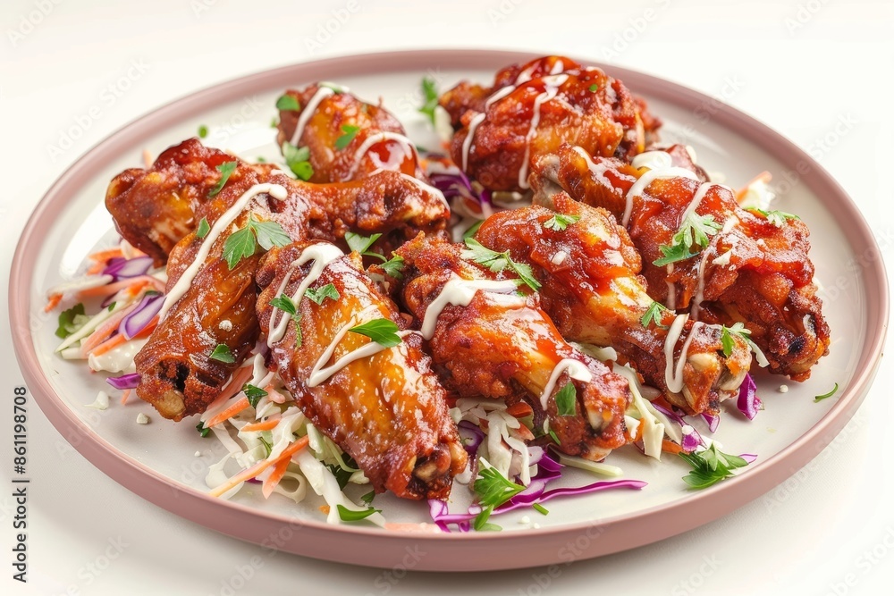 Golden Brown Chicken Wings with Celery Sticks Golden Brown Chicken Wings with Celery Sticks