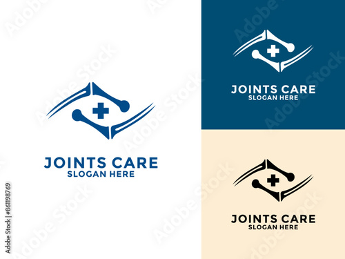 Joint bone logo vector, Bone Joint Logo designs concept, Knee Care logo template, Health Joints logo symbol icon