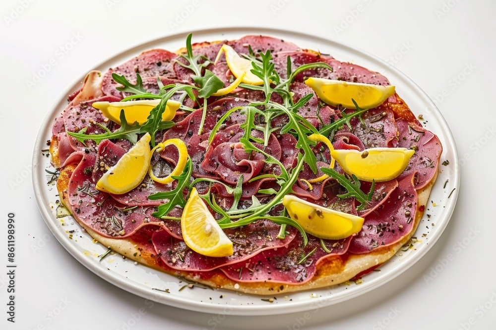 Savory Carpaccio Pizza with Extra-Virgin Olive Oil and Black Pepper Savory Carpaccio Pizza with Extra-Virgin Olive Oil and Black Pepper