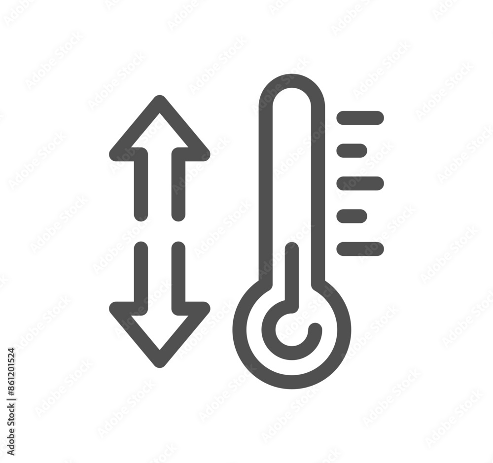 Temperature and thermometer related icon outline and linear vector.
Temperature and thermometer related icon outline and linear vector.