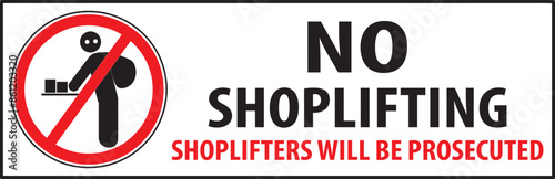 Shoplifters will be prosecuted warning notice vector.eps