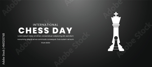 international chess day. International chess day celebration. Flat design vector