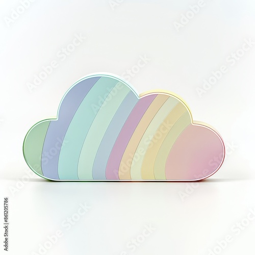 Cloud symbol 3D render on a white background photo