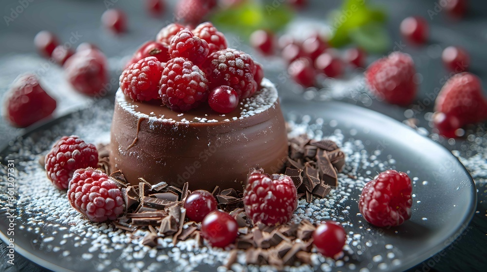 Gourmet dessert with vibrant colors.