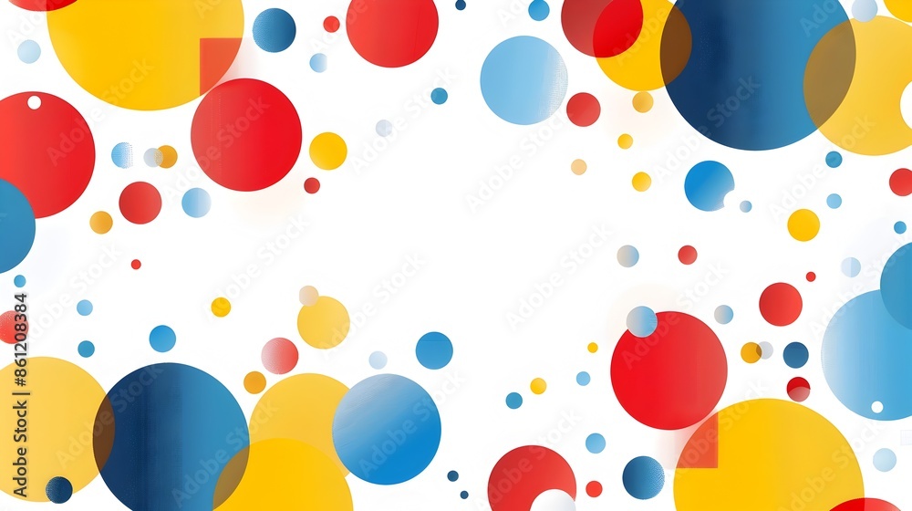 Vibrant Geometric Frame with Bold Colors and Shapes on White Background Vibrant Geometric Frame with Bold Colors and Shapes on White Background