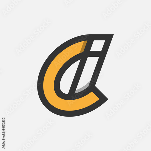 Letter CI or IC Logo, Monogram Logo letter C with I combination, design logo template element, vector illustration