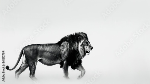 lion, black and white photo, black and white lion portrait