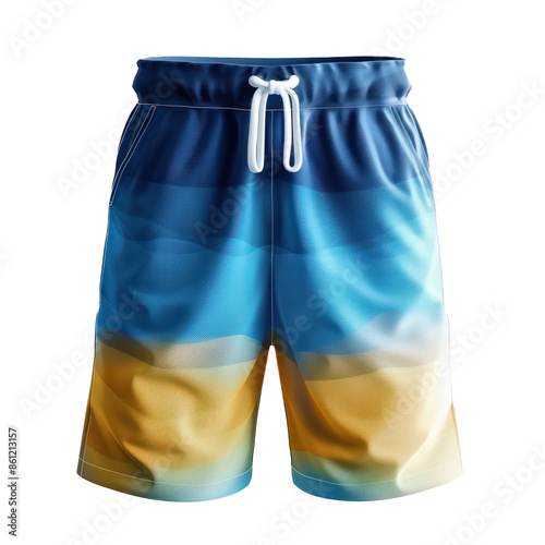 3d shorts for men swimming template isolate on transparency background PNG photo