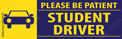 Student driver warning sign vector.eps