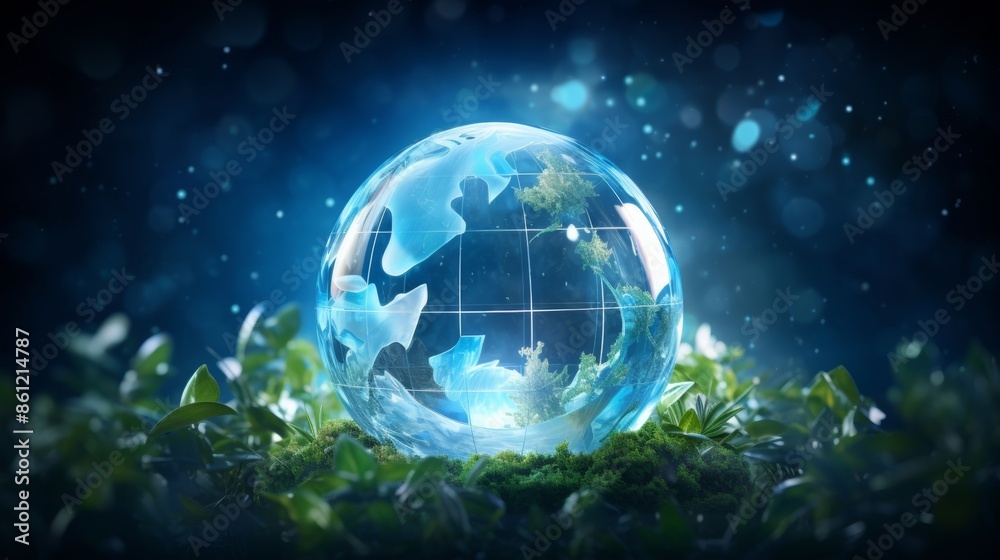 Lush Greenery Encapsulated in a Glass Globe Lush Greenery Encapsulated in a Glass Globe