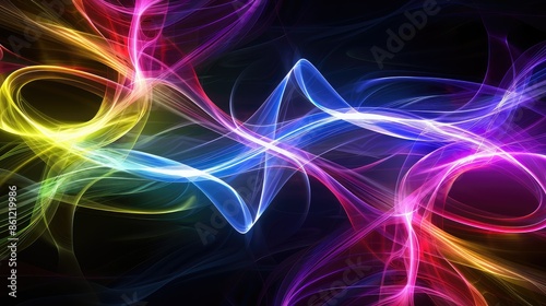 Abstract energy flow with colorful light effects