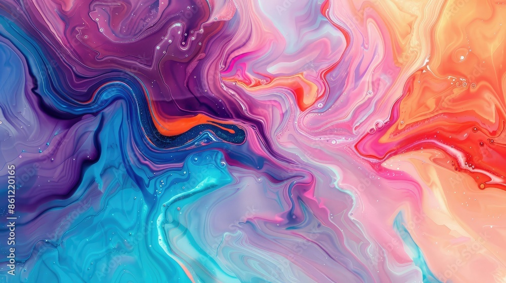 Abstract fluid shapes with a vibrant, colorful palette Abstract fluid shapes with a vibrant, colorful palette