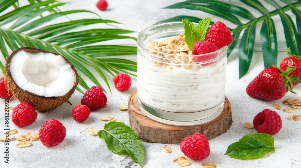 Coconut, Raspberry, and Oat Parfait for a Tropical Morning Coconut, Raspberry, and Oat Parfait for a Tropical Morning