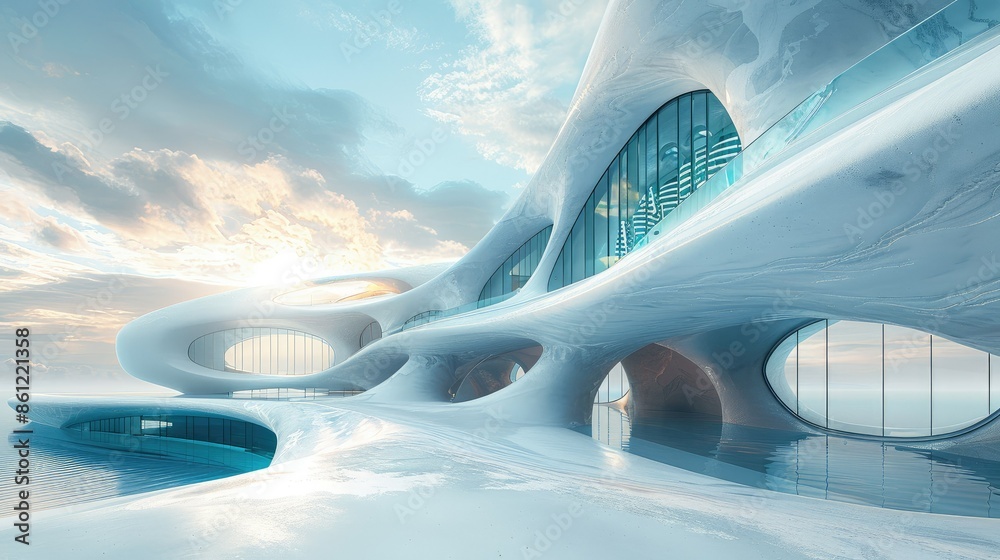 Abstract render of a futuristic building concept Abstract render of a futuristic building concept