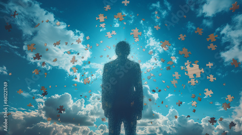 businessman and many puzzle...