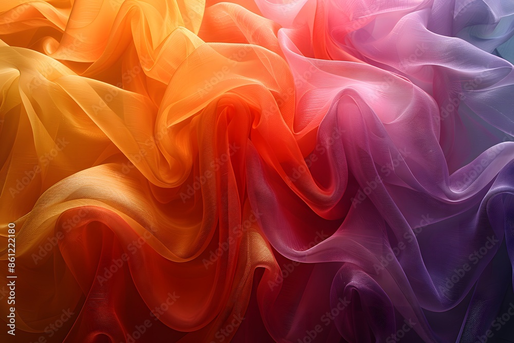 Obraz premium Colorful Fabric Waves - Vibrant Multicolored Textile Background for Design