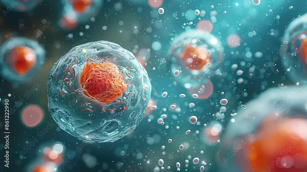 3d rendering microscopic view of human egg cells  