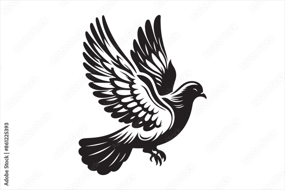 Obraz premium Dove Vector silhouette image