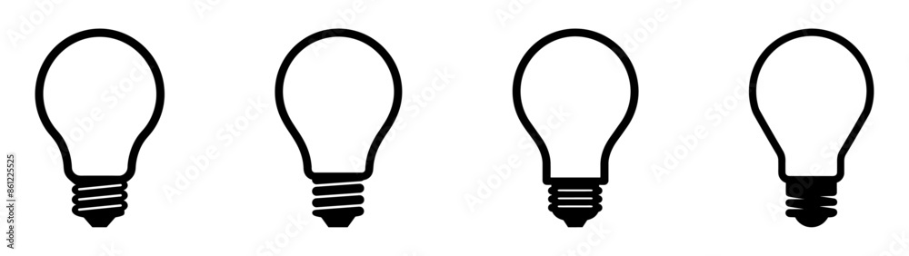 Bulb lamp icons set. Editable stroke. Bulb lamp icons set. Editable stroke.