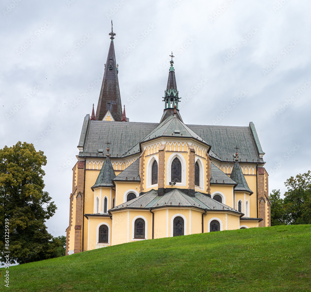 Fototapeta premium The Basilica of the Visitation of the Virgin Mary on Mariánská hora in Levoča is one of the oldest pilgrimage sites in eastern Slovakia.