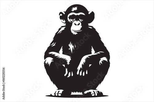 Chimpanzee Vector silhouette image