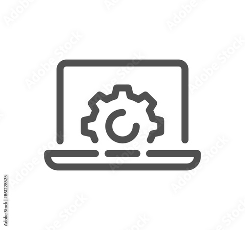 Seo and promotion related icon outline and linear vector.	
