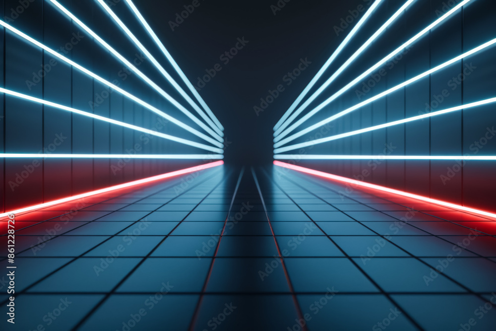 Glowing neon grid in cyberspace, background with empty space for text Glowing neon grid in cyberspace, background with empty space for text