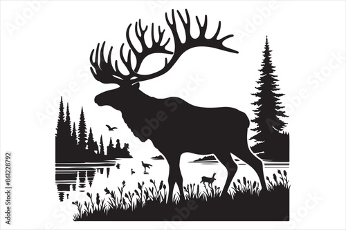 Caribou Vector silhouette image