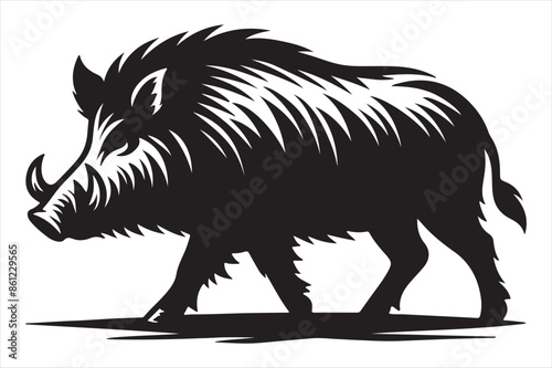 Boar Vector silhouette image photo