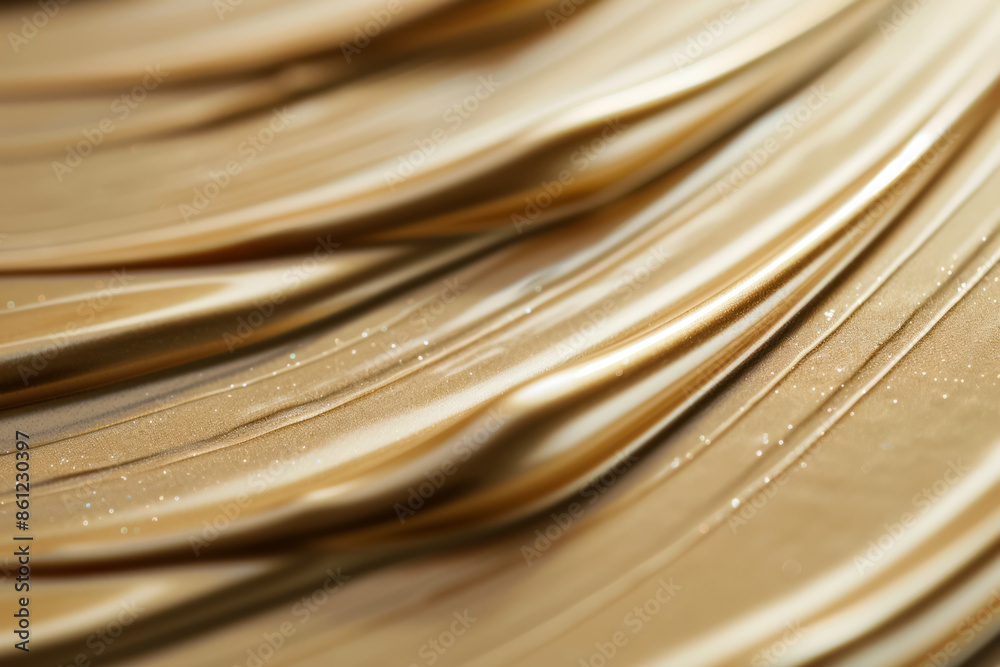 Shimmering lotion smear texture, luxurious background with empty space for text 