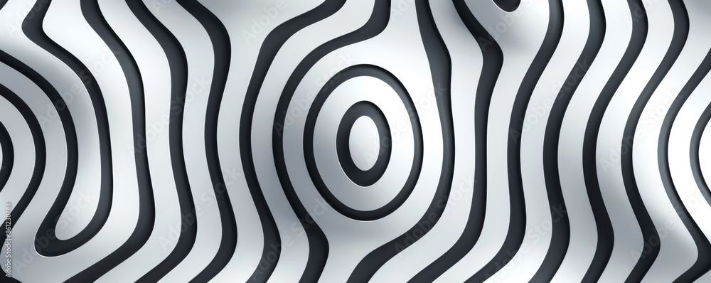 Twisted geometric patterns in monochrome, background with empty space for text Twisted geometric patterns in monochrome, background with empty space for text