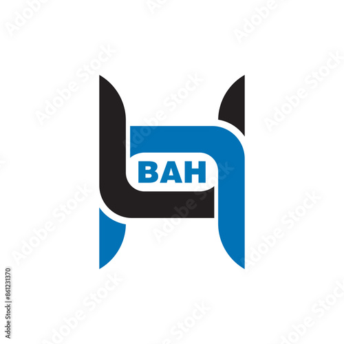 BAH letter logo design on white background. BAH logo. BAH creative initials letter Monogram logo icon concept. BAH letter design