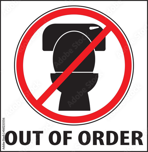 Wallpaper Mural Toilet out of order sign notice vector.eps Torontodigital.ca