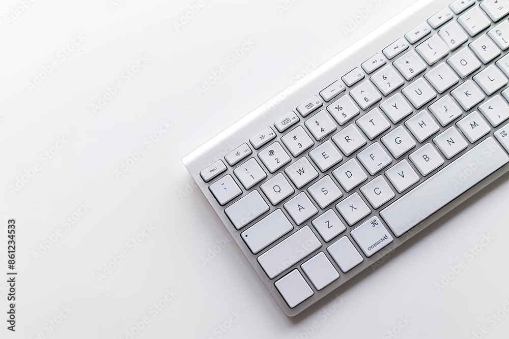 Compact Wireless Keyboard on White Background Compact Wireless Keyboard on White Background