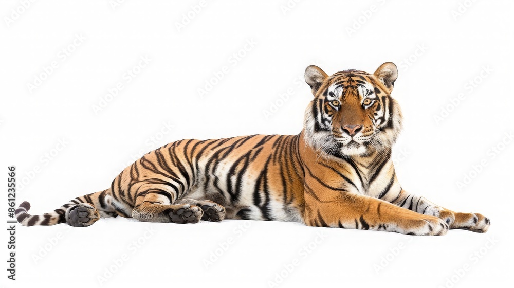 Naklejka premium Striking Tiger Portrait with Focused Gaze