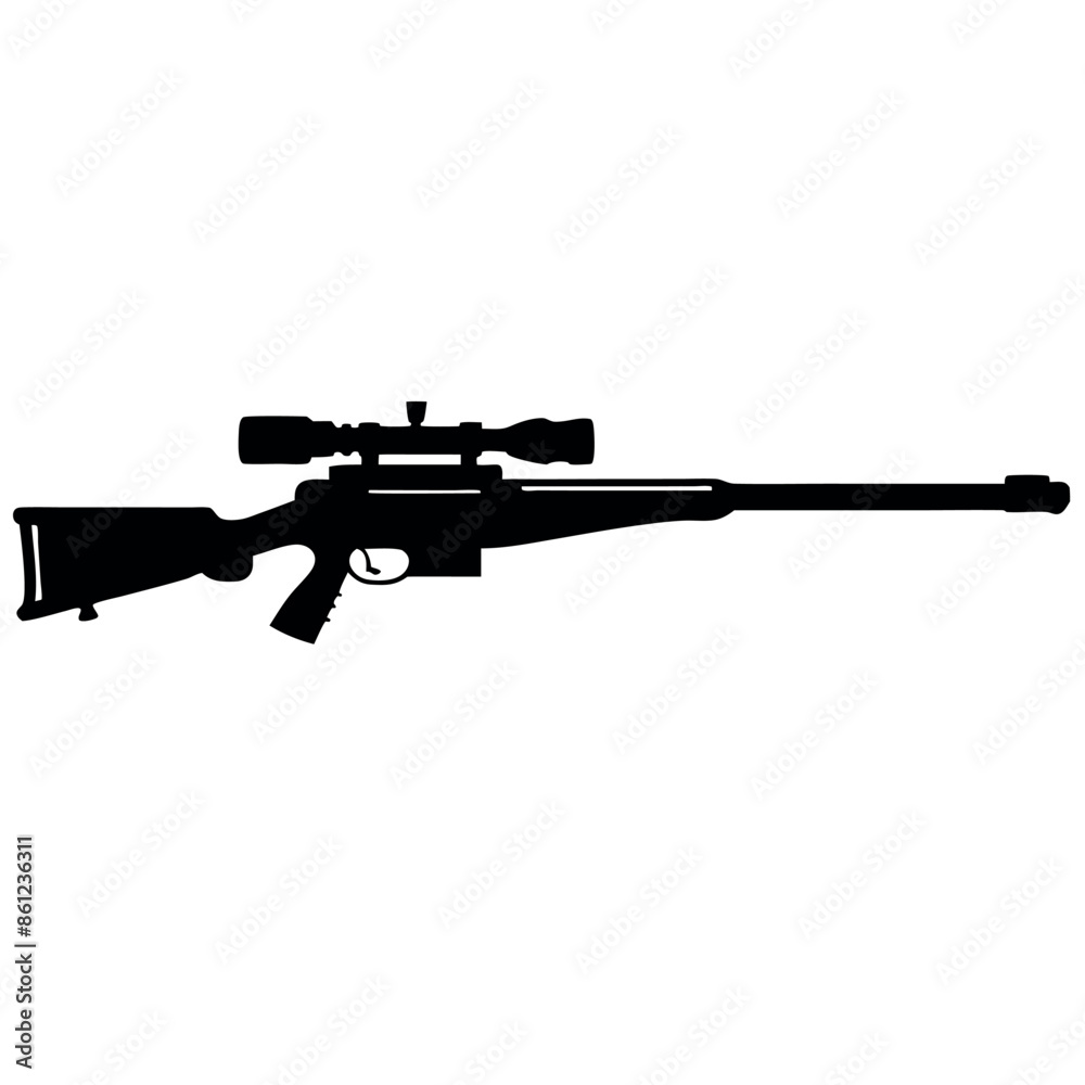 Black-only military weapon, silhouette Sniper rifle gun
Black-only military weapon, silhouette Sniper rifle gun