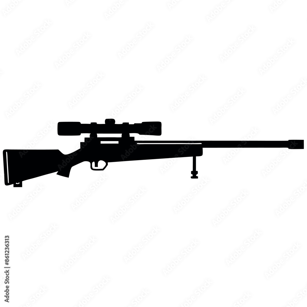 Black-only military weapon, silhouette Sniper rifle gun
Black-only military weapon, silhouette Sniper rifle gun