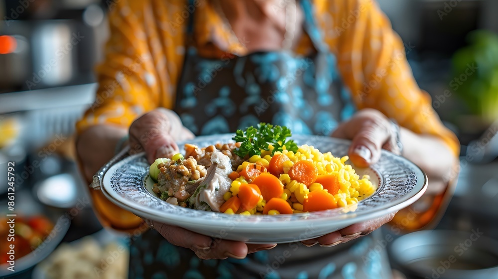 Person holding plate of assorted veggies Person holding plate of assorted veggies
