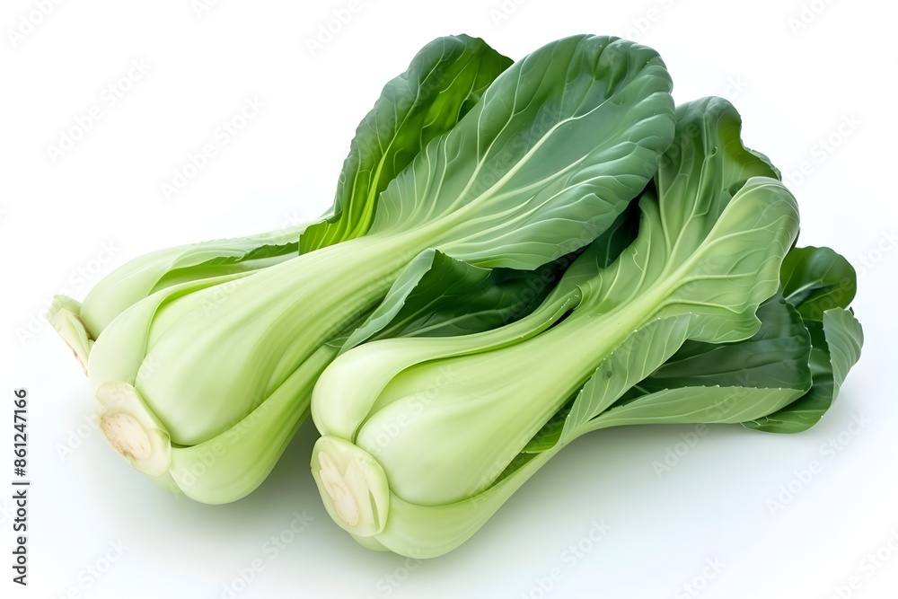 Fresh Green Bok Choy Vegetable Isolated on White Background Fresh Green Bok Choy Vegetable Isolated on White Background