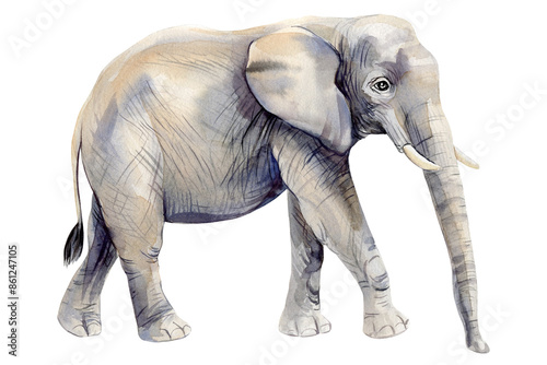 Photography Realistic elephant isolated background